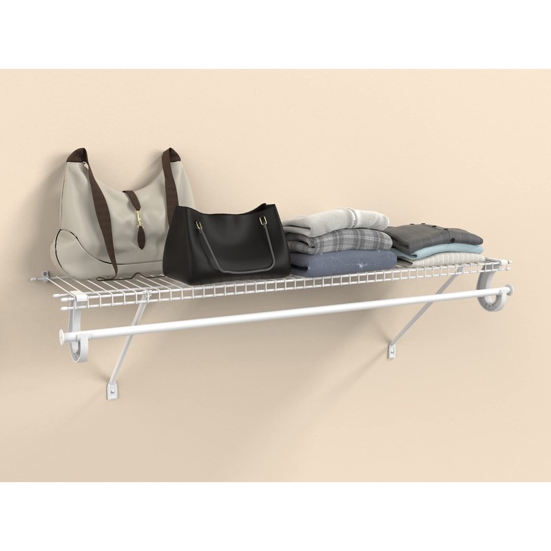 ClosetMaid 5631 SuperSlide Ventilated Shelf Kit with Closet Rod, 4-Foot
