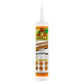 Gorilla Max Strength Clear Construction Adhesive, 9 Ounce Cartridge, Clear, (Pac