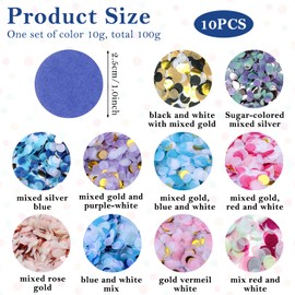 10 Colours 10000 Pieces Table Decoration Birthday 100 g Confetti Wedding Paper 25 mm Confetti Round Large Confetti for Birthday Wedding Table Decoration Scatter Decoration Christmas Cannon