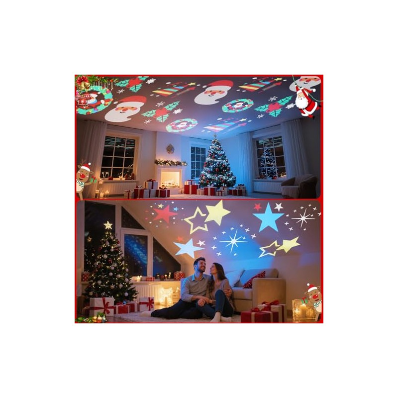 Purplecrystal Proyector Luces LED Navidad Halloween Exterior 64 Patrones
