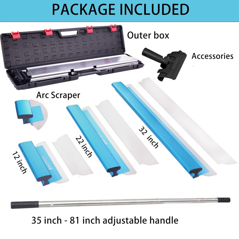 BXGTECH Drywall Tools Skimming Blade with Extension Handle - 12",
