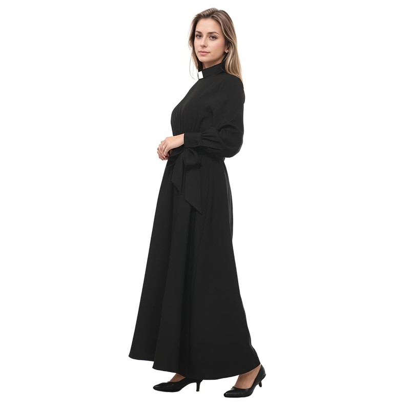 CAMDOM Church Clergy Dress for Women Long Sleeve A Line
