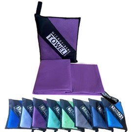 isuaia Reusable Quick Dry Beach Towels,Microfiber Travel Towel,Compressed Lightweight Bath Towel for Beach Hiking Gym Yoga Travel Sports Swimming Camping(Violet Purple, 43"*69")