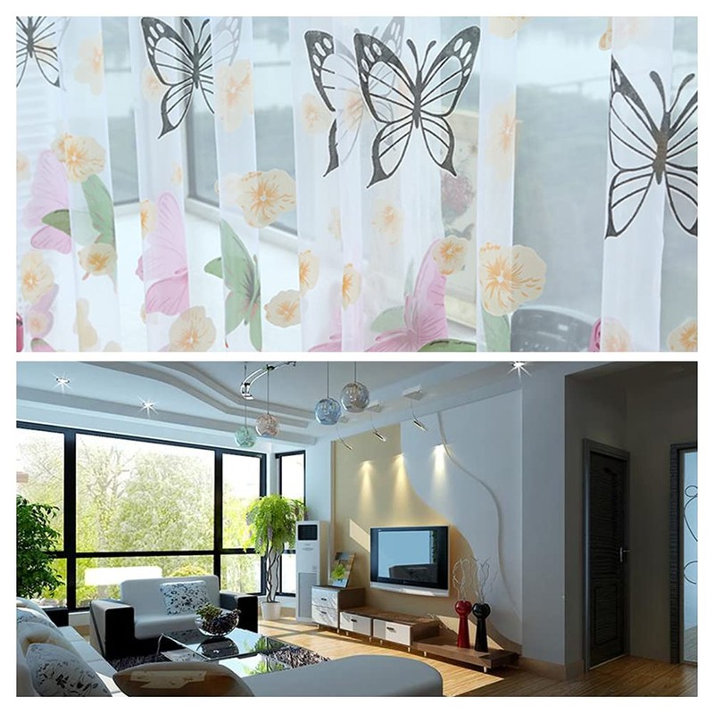 100 x 200 CM Butterfly Pattern Shadow Curtain Grommet Window