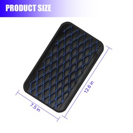 Zpana Car Center Console Cover, Scratch-Resistant Leather Vehicle Armrest Seat Storage Box Protector Cushion, Comfortable Automotive Interior Armrest Pad Mat, Universal Fit (Black/Blue)