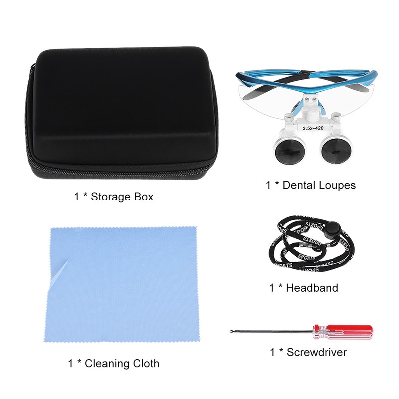 Dental Binocular Loupes 3.5X 420mm Dental Magnifier Optical Glass Dentists
