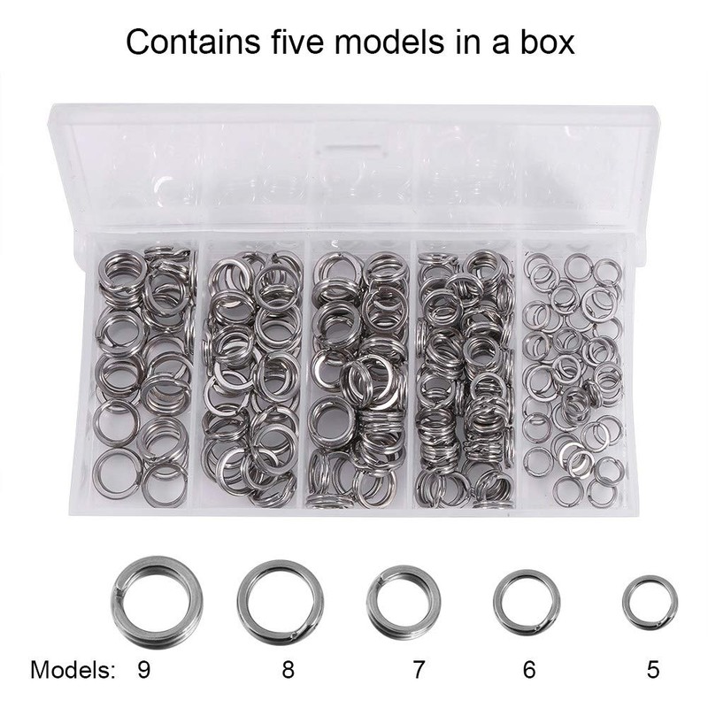 Ejoyous Fishing Split Rings Split Rings Stainless Steel 200 Pieces