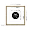 4x4 Champagne Silver Ornate Photo Frame With White Mat For