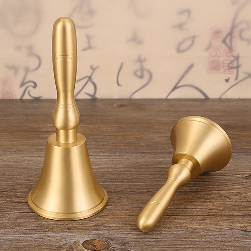 Hand Call Bell Easy Cleaning Portable Brass Material 13x6.5cm Decorative
