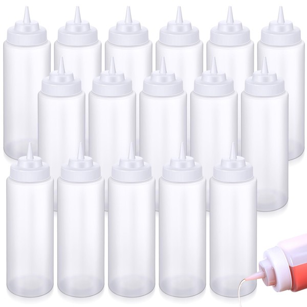 Singhoow 16 Pcs 32 oz Squeeze Bottle Large Squeeze Bottle