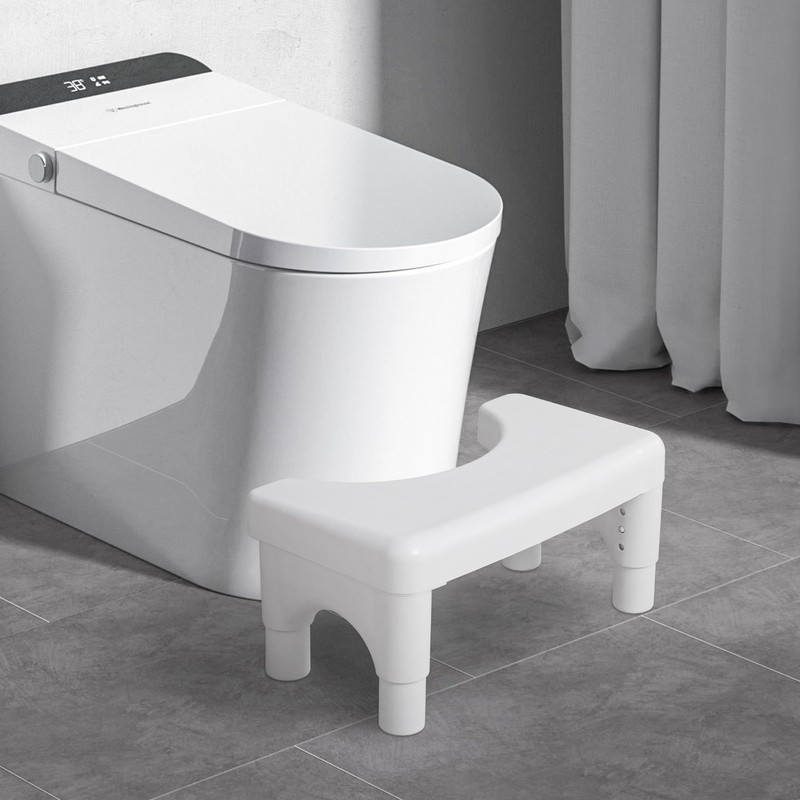 Poop Stool Toilet Stool White Adults for Bathroom, 5.9"" to