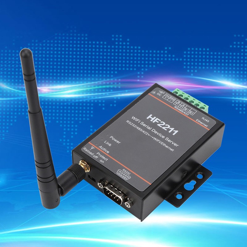 Servidor de Red Serie HF2211 RS232/485/422 a WIFI y Comunicación