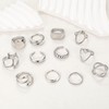 FAXHION 12PCS Silver Stackable Rings Set for Women, 18K Gold