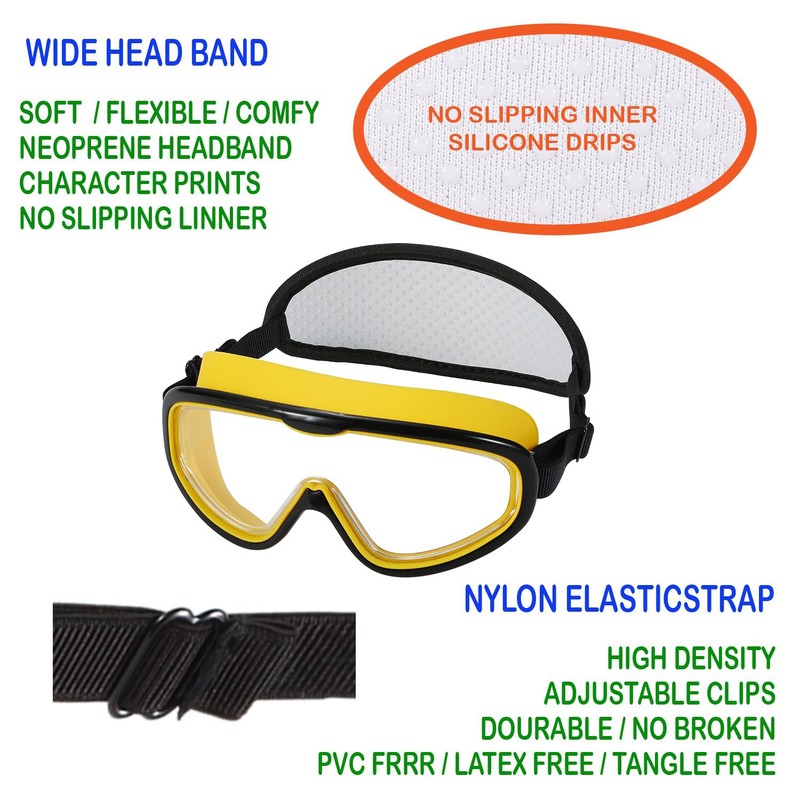 ruigao Kids Swimming Goggles Fabric Strap Age 4-7, Toddler Goggles
