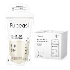 Fubeasi Breastmilk Storing Bags Temp-Sensing Discoloration Milk Storing Bags, Leak Proof Double Zipper Seal Self Standing Breastmilk Bags with 6 Ounce -120 Count