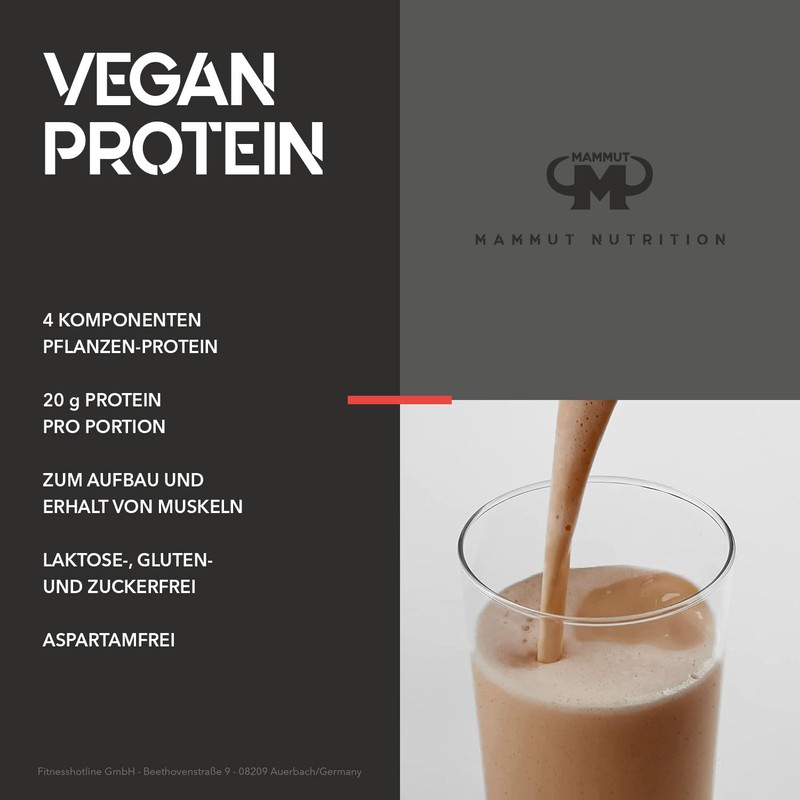Mammut Nutrition Vegan Whey Protein Powder Nougat - 460 g