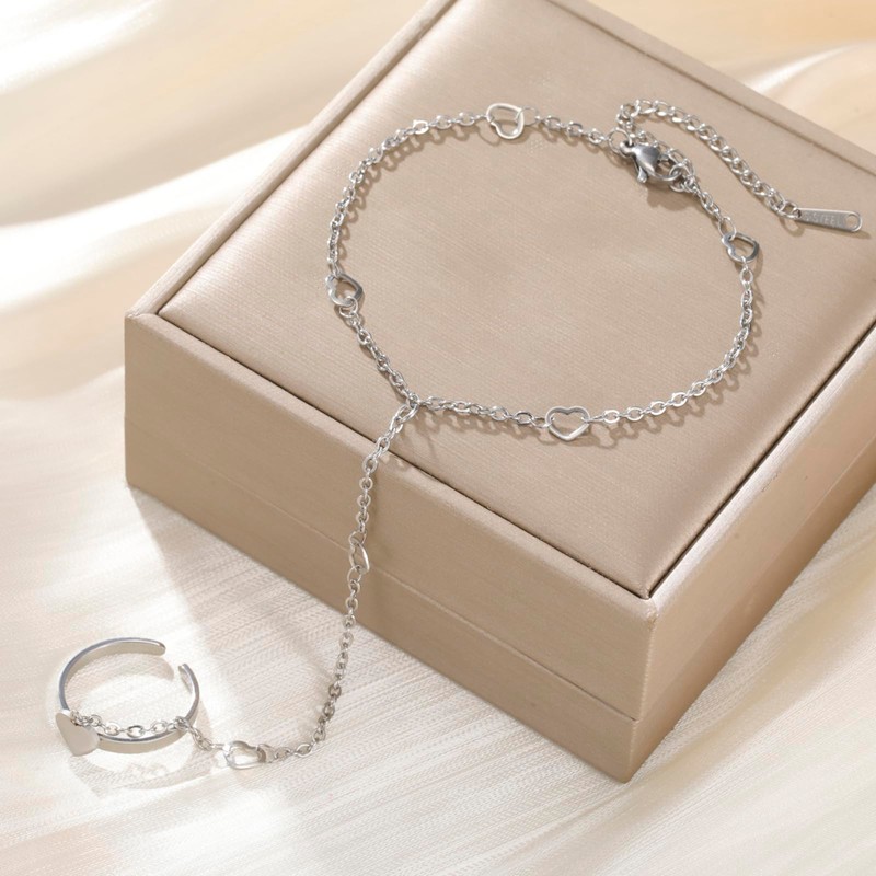 UNIFT Hand Chain Bracelets for Women Set Stainless Steel Adjustable