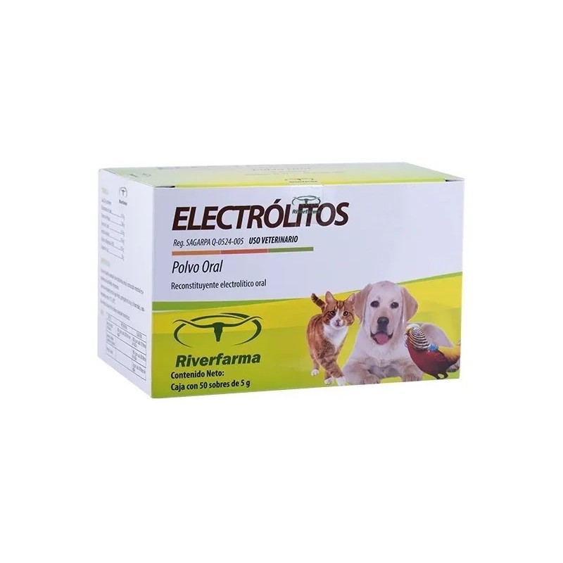 Electrolitos 50 Sobres De 5 G Riverfarma Perro Gato Aves