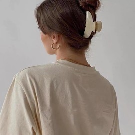 Große Haarklammern für Damen, Schlichte Einfarbige Haarklammer für Frauen und Mädchen, Vielseitiger Modischer Haarschmuck für dickes & dünnes Haar (Khaki）