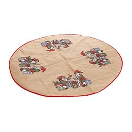 The Christmas Workshop 85780 39" Diameter Natural Jute Printed Christmas Tree Skirt, 99.06