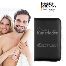 Solingen Mega 12-Piece Manicure Set - Nail Set for Men and Women with Everything You Need for Manicures and Pedicures in High-Quality Genuine Leather Case