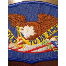 Vintage Voyager NEW I'm Proud to be American Embroidered Patch Iron-On Sew Eagle
