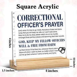 Correctional Officer Prayer Acrylic Plaque Sign Thank You Gift for Correctional Officer Jailer Prison Guard Work Anniversary Birthday Graduation Retirement