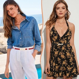 LXOrdora Women PU Leather Belt Skinny Thin Waist Belts for Dresses Black+Red 60cm/23.6in