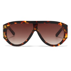 Long Keeper Oversized Pilot Sunglasses for Women Men Retro 70s Large Square Sunglasses Vintage Flat Top Chunky Sun Glasses UV400 Protection (Leopard Gradual Brown)