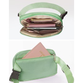 COSHAYSOO Green Belt Bag Crossbody Initial Fanny Waist Pack Small Birthday Christmas Gift Trendy Cute Preppy Girly Travel Stuff for Teen Tween Preteen Girl 5 6 7 8 9 10 11 12 13 Year Old Letter K