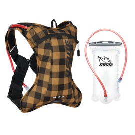 USWE Outlander XC Hydration Pack, Running, Hiking Hydration Backpack with Water Bladder (1.5L/50oz), Hydropack for Men & Women, Backpack Gear & Equipment for Cycling, MTB (Flannel Bronze/Black, 2L)