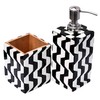 Handcrafted Black and White Bone Inlay Bathroom Set Soap Dispenser