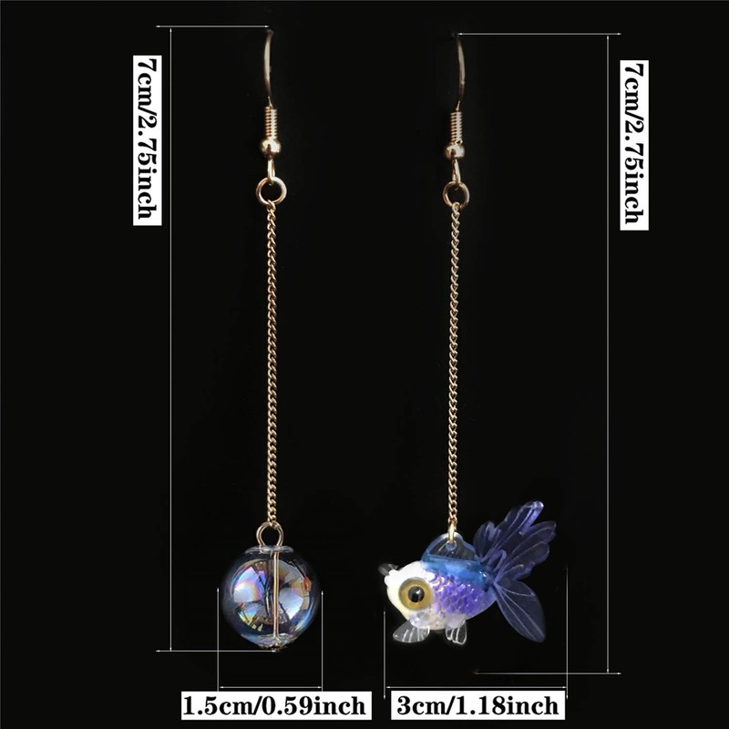 DAMLENG Pendientes colgantes de resina acrílica, diseño de peces en