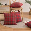 FATCAT Set of 4 Scottish Decorative Cushion Covers, RedTartan Check