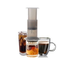 Kaffeepresse, Kaffee- und Espressokocher, Tragbare Reise-Kaffeepresse-Kit für gemahlenen Kaffee, 3 in 1 Brühmethode kombiniert französische Presse, manuelle Kaffeemaschine für Reisen, mit