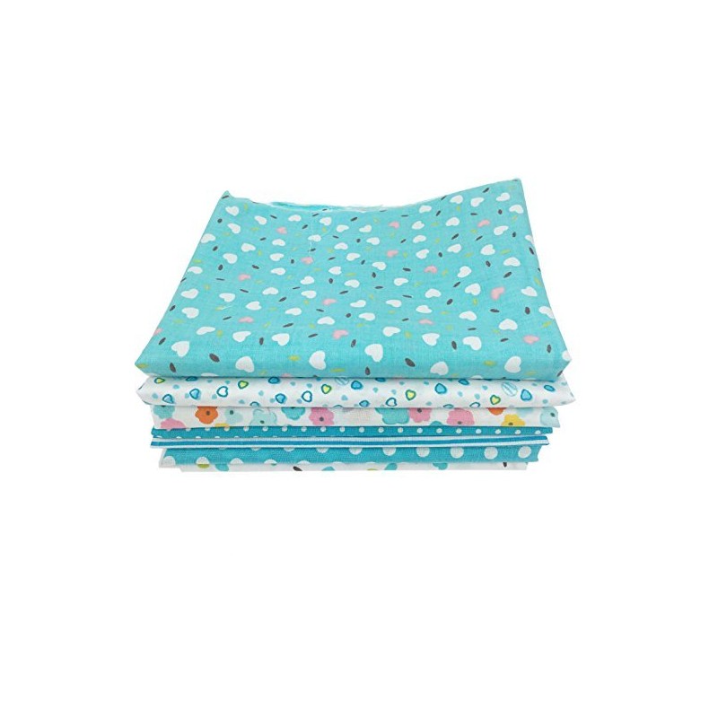 7pcs DIY patchwork cotton fabric in squares, cotton cloth, package