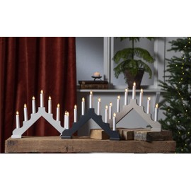 Star Trading 03911-14.75" x 11.5" 7 Light Electric Wooden Elephant Taupe Ada Swedish Candelabra/Candlestick