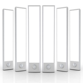 6 Pack Under Cabinet Lights Wireless, 32 LED Motion Sensor Light Indoor Rechargeable Magnetic Closet Lights Battery Operated, Under Counter Lights for Kitchen, Wardrobe, Hallway, Stairs