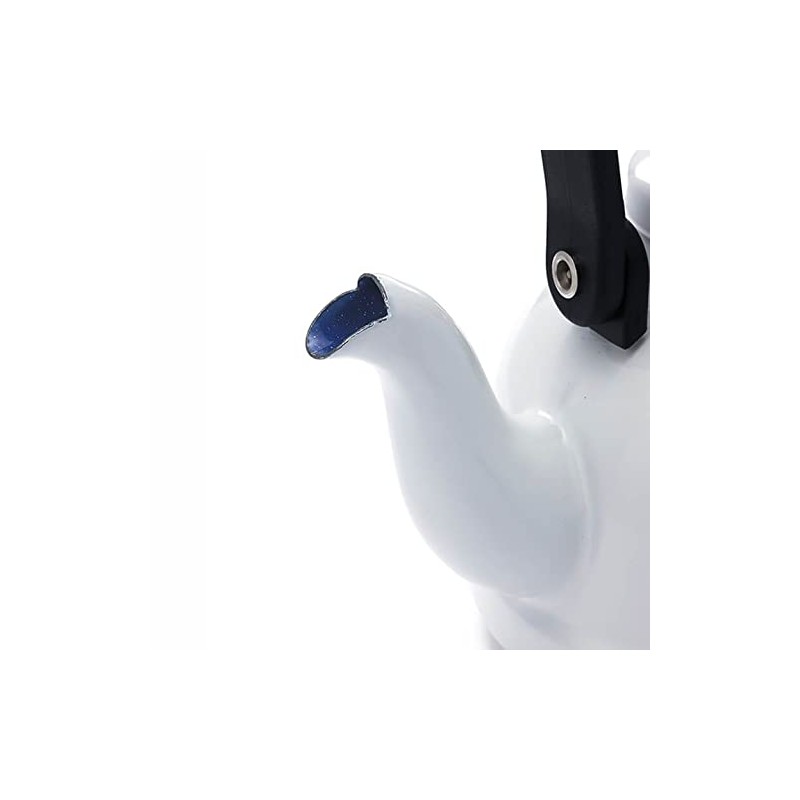 DEAN & DELUCA Enamel Kettle, White, 0.4 gal (1.6 L),