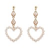 Elegant Aesthetic Dainty Pearl Sweet Heart Shape Drop Dangle Earrings