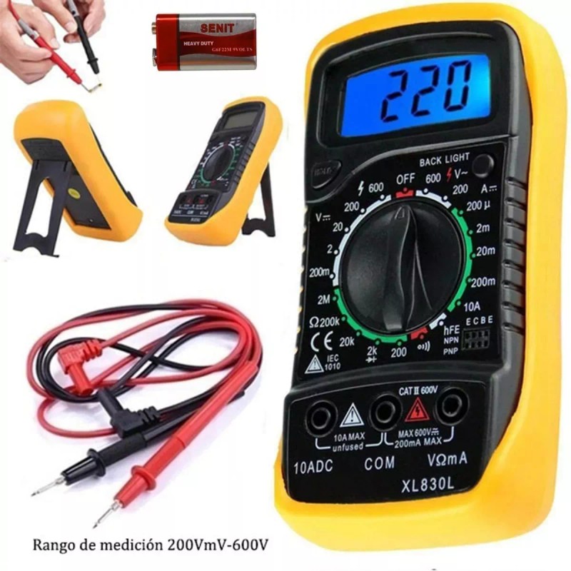 Taej 85 Multímetro Digital Lcd Portátil Ac/dc Xl830l Voltimetro