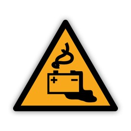 RDW Battery Charging Sticker Decal - Self Adhesive Vinyl - Weatherproof - Made in USA - iso 7010 iso 3864 Hazard Safety Signs - W026-2" x 1.75"