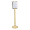 Securit A4 Portrait Barrier Post Top Sign Holder - Gold