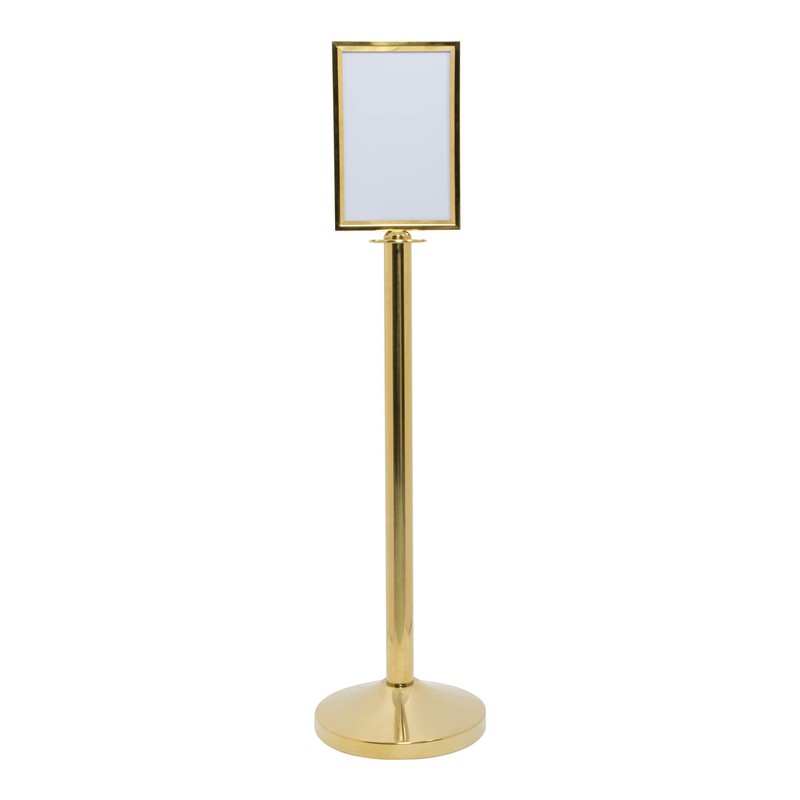 Securit A4 Portrait Barrier Post Top Sign Holder - Gold
