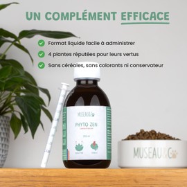 Museau & Co Phyto Zen - Calming for Dogs - 200 ml - Anti-Stress for Cats and Dogs - Anxiety - Anxiety - Aggressiveness - Valerian, Passionflower, Hops, Made in France