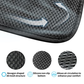 KINGLETING Cool Seat Cushion, Breathable Car Seat Cushion Universal Fit for Most for Auto SUV Truck, Non-Slip Seat Protector (S)