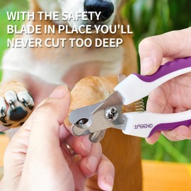 OneCut Claw Scissors for Dogs and Cats with Nail File and Safety Mechanism, Stainless Steel Claw Pliers, High Quality Claw Care Cutter for Pets, Claw Care for Small Animals (6 Inches)