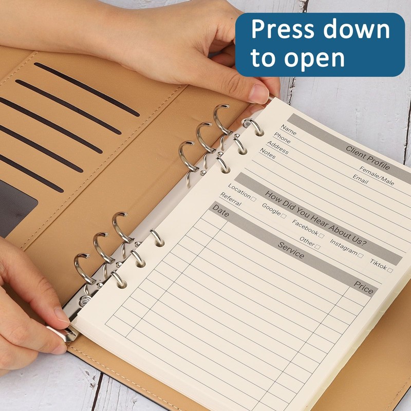 suituts Client Record Book, Hair Stylist Client Profile Book-Binder and