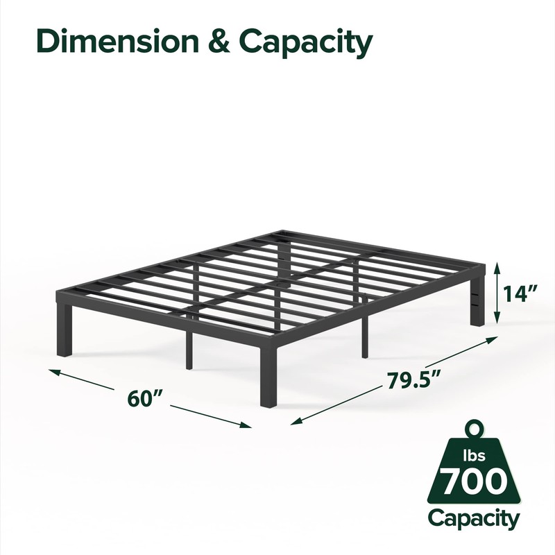 Zinus Quick Lock 14 Inch Metal Platform Bed Frame/Mattress Foundation/No