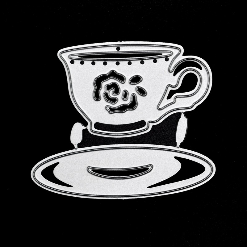 Tea Cup & Saucer Metal Cutting Dies, Stencil, Card Making,